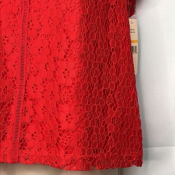 Nanette Lepore Candy Apple red lace sleeveless top NWT size small - Picture 4 of 10